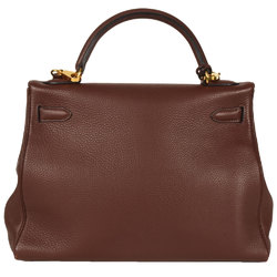 Hermes Kelly 32 Inner Stitched Handbag Togo □C Stamp Brown