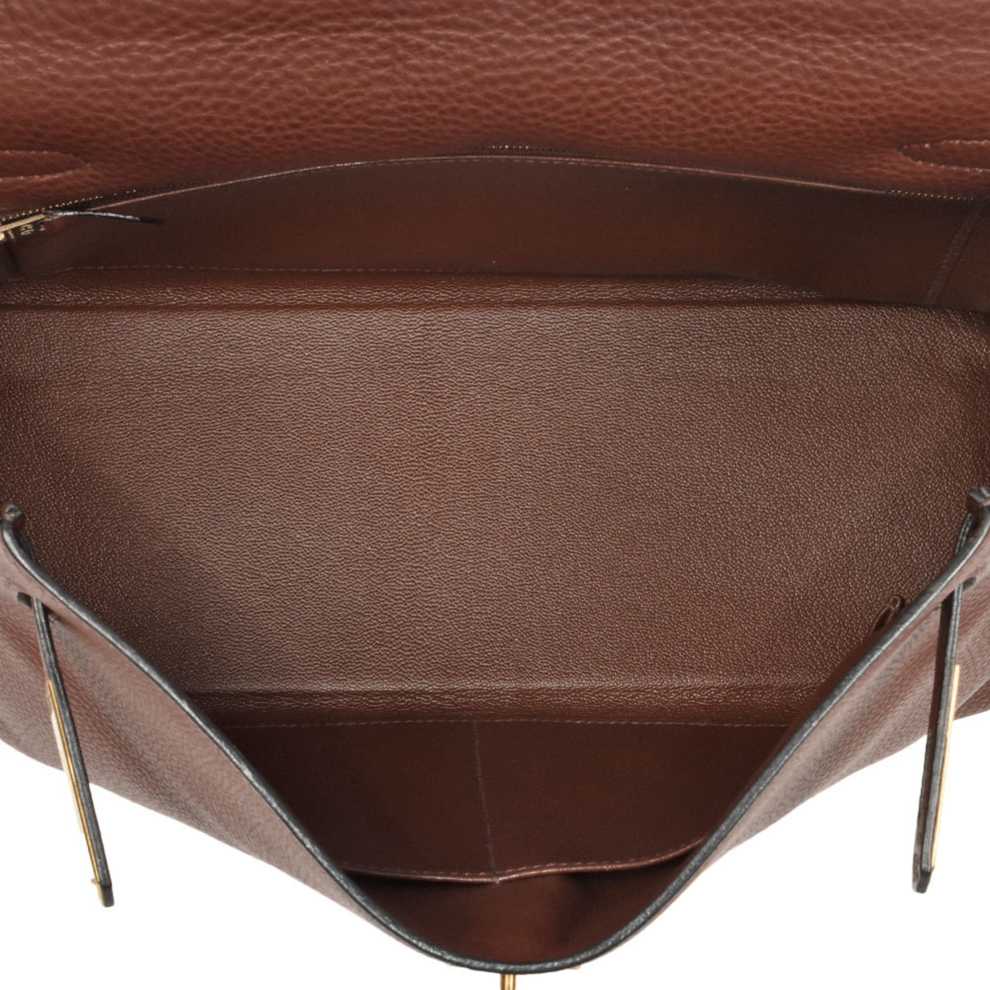 Hermes Kelly 32 Inner Stitched Handbag Togo □C Stamp Brown