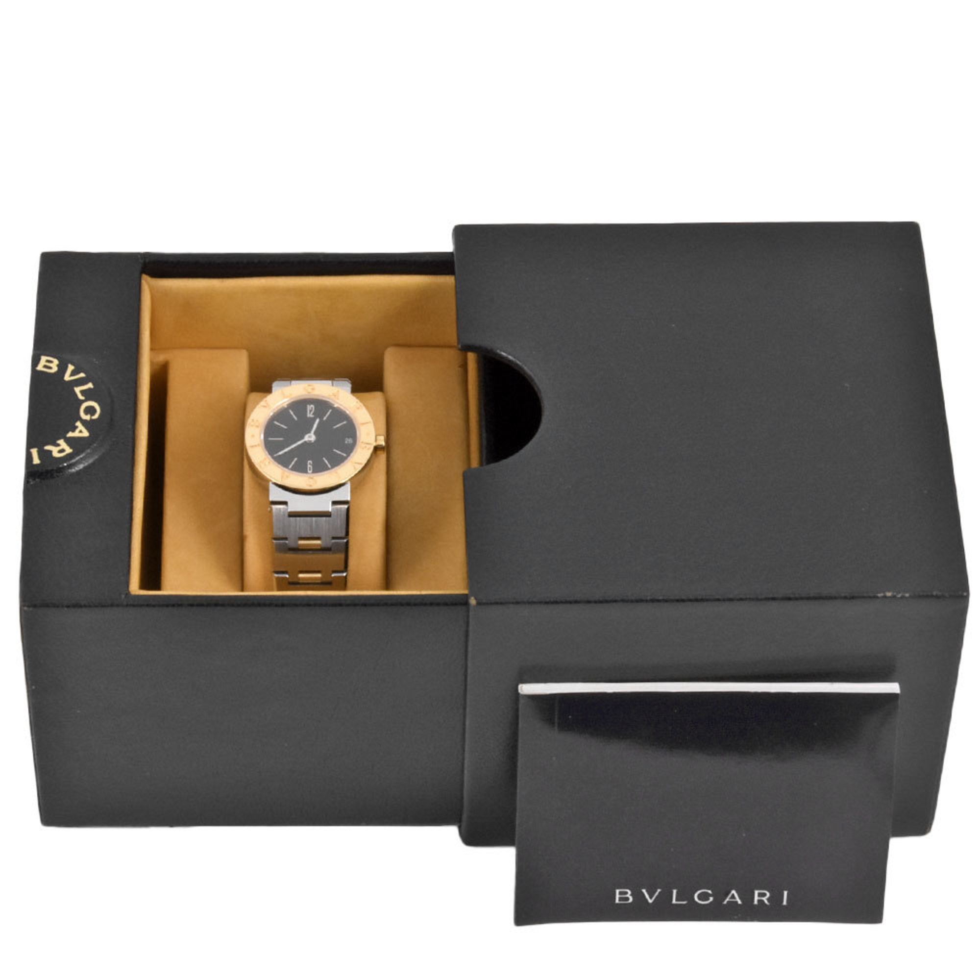 BVLGARI BB23SGD 23 Watch Quartz Black Dial K18YG x SS Ladies