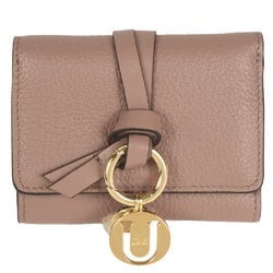 Chloé Chloe Alphabet Trifold Wallet Leather CHC21WP719F57527 Woodrose Women's