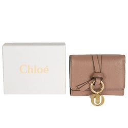 Chloé Chloe Alphabet Trifold Wallet Leather CHC21WP719F57527 Woodrose Women's