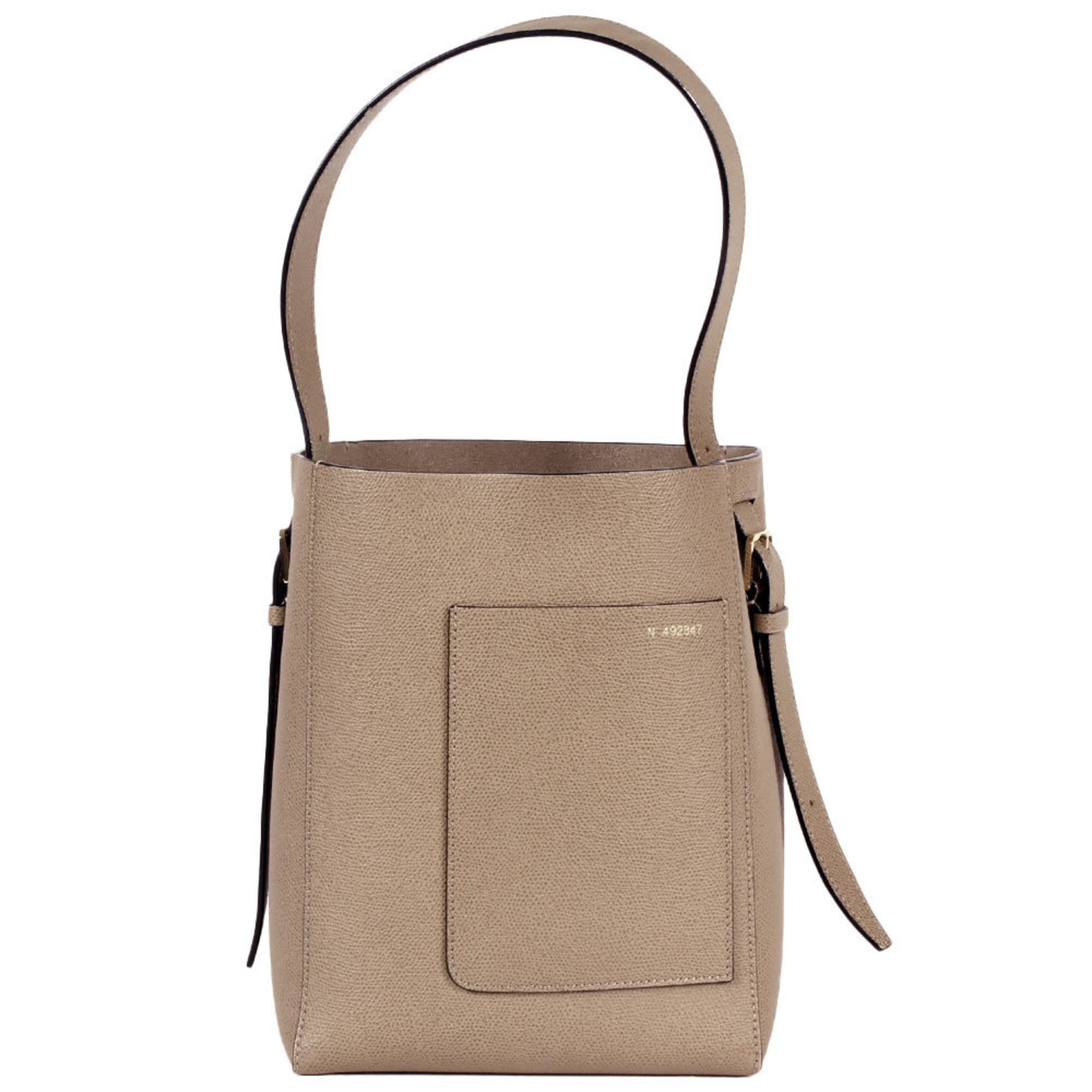 Valextra Bucket Bag Small Handbag Calfskin Beige Greige