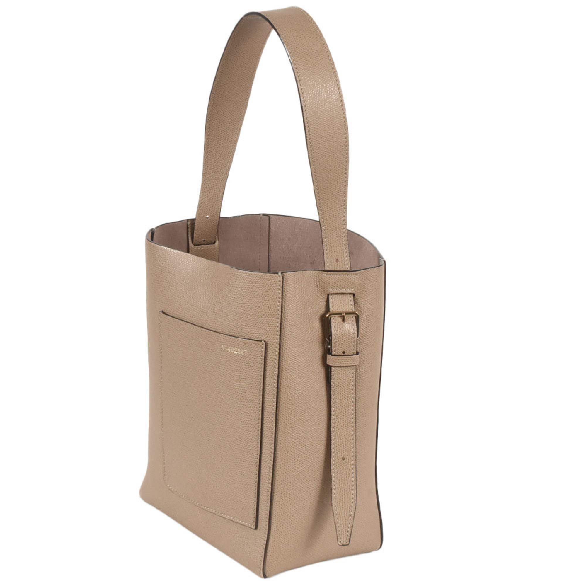 Valextra Bucket Bag Small Handbag Calfskin Beige Greige