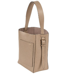 Valextra Bucket Bag Small Handbag Calfskin Beige Greige