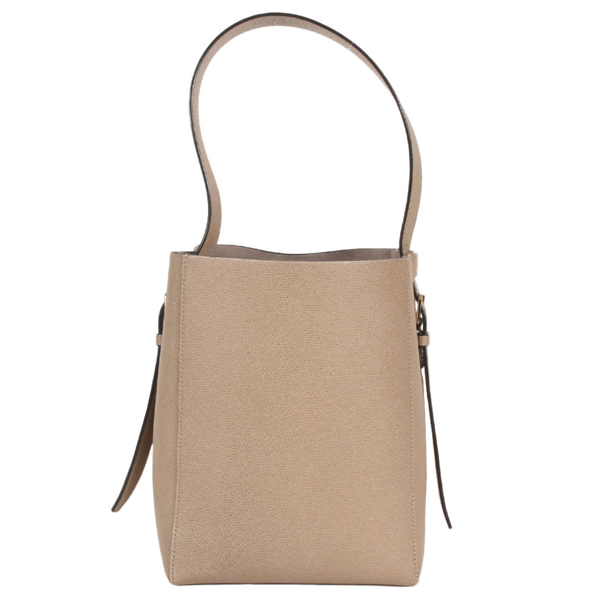 Valextra Bucket Bag Small Handbag Calfskin Beige Greige