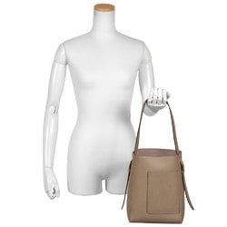 Valextra Bucket Bag Small Handbag Calfskin Beige Greige