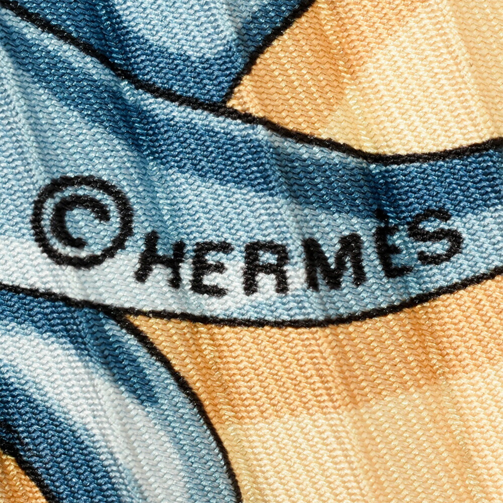 Hermes HERMES Carre 90 Pleated In the Land of Spices AUX PAY DES EPICE Scarf Silk Beige