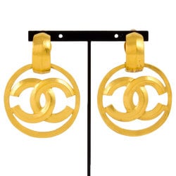 Chanel CHANEL Coco Mark Swing Earrings 96P Engraved GP Gold Ladies