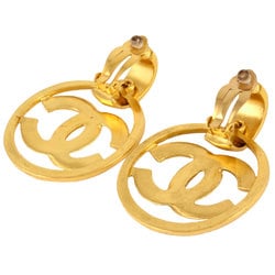 Chanel CHANEL Coco Mark Swing Earrings 96P Engraved GP Gold Ladies