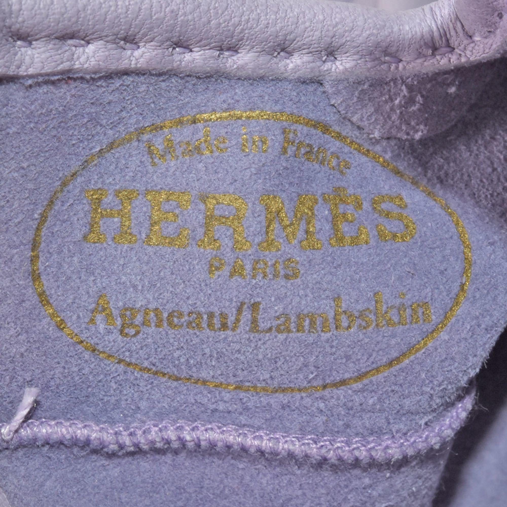 Hermes HERMES H Gloves Lambskin Lilac 6 1/2 Purple Women's