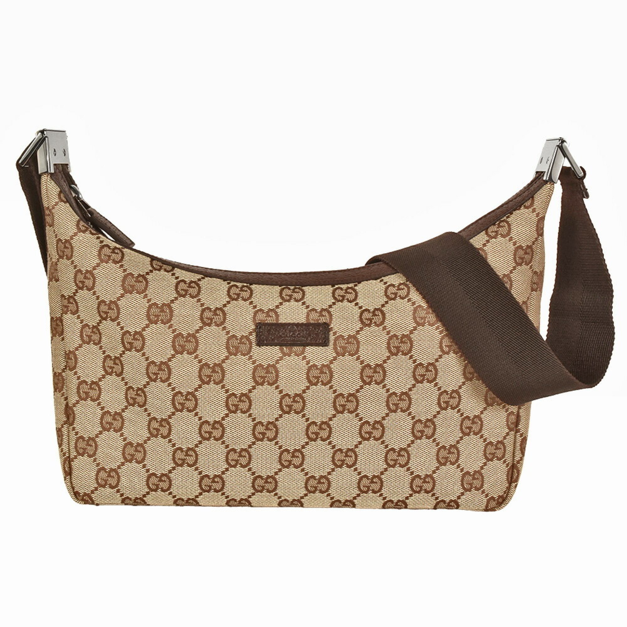 GUCCI Shoulder Bag GG Canvas Leather 35098 Beige 3444