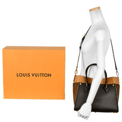 LOUIS VUITTON On My Side MM Tote Bag Monogram Canvas Grained Calf Leather M53823 Noir AH0241 Women's