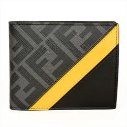 FENDI Diagonal Bi-fold Wallet Leather 7M0001 A9XS F0R2A Black