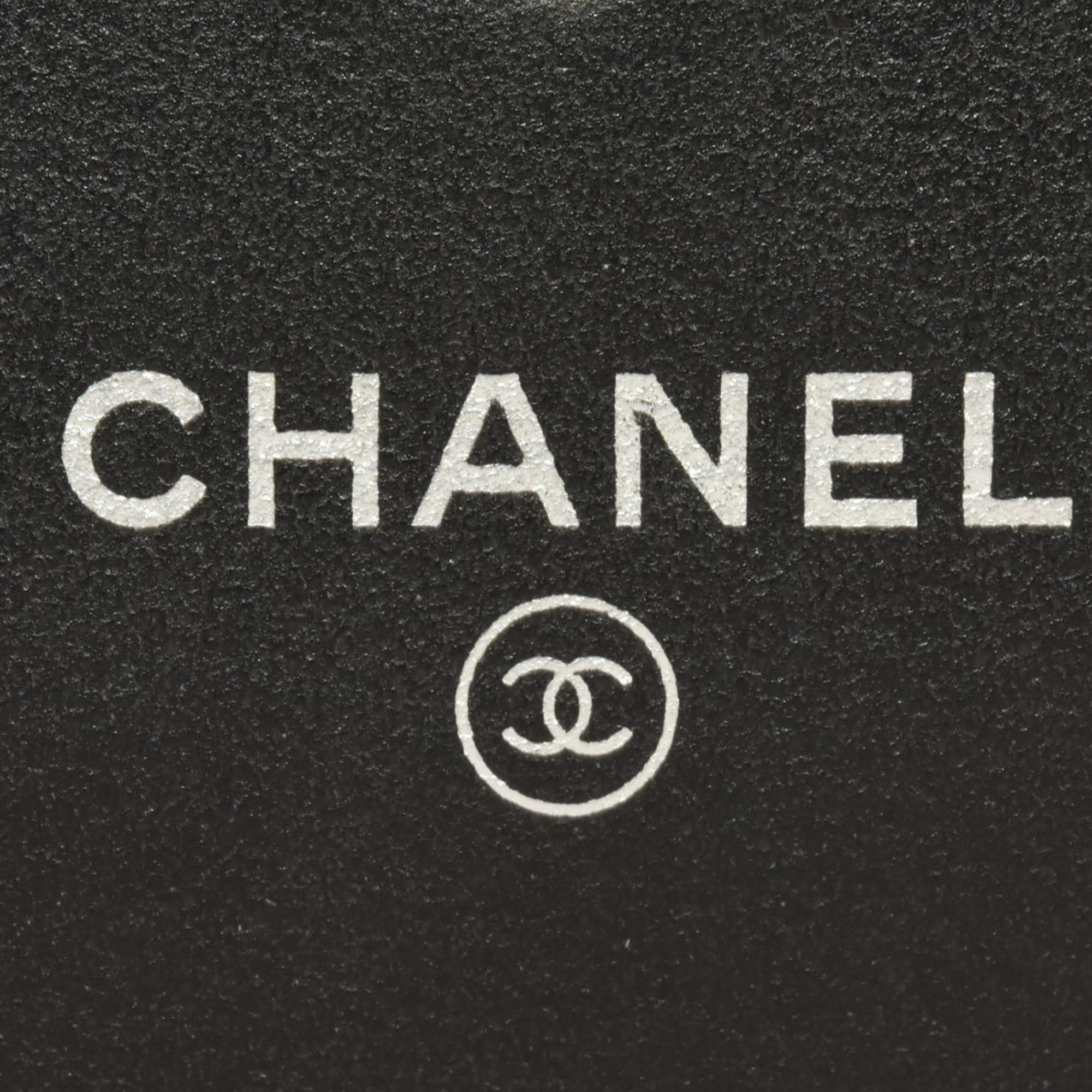 CHANEL Camellia Long Wallet Lambskin Black Women's