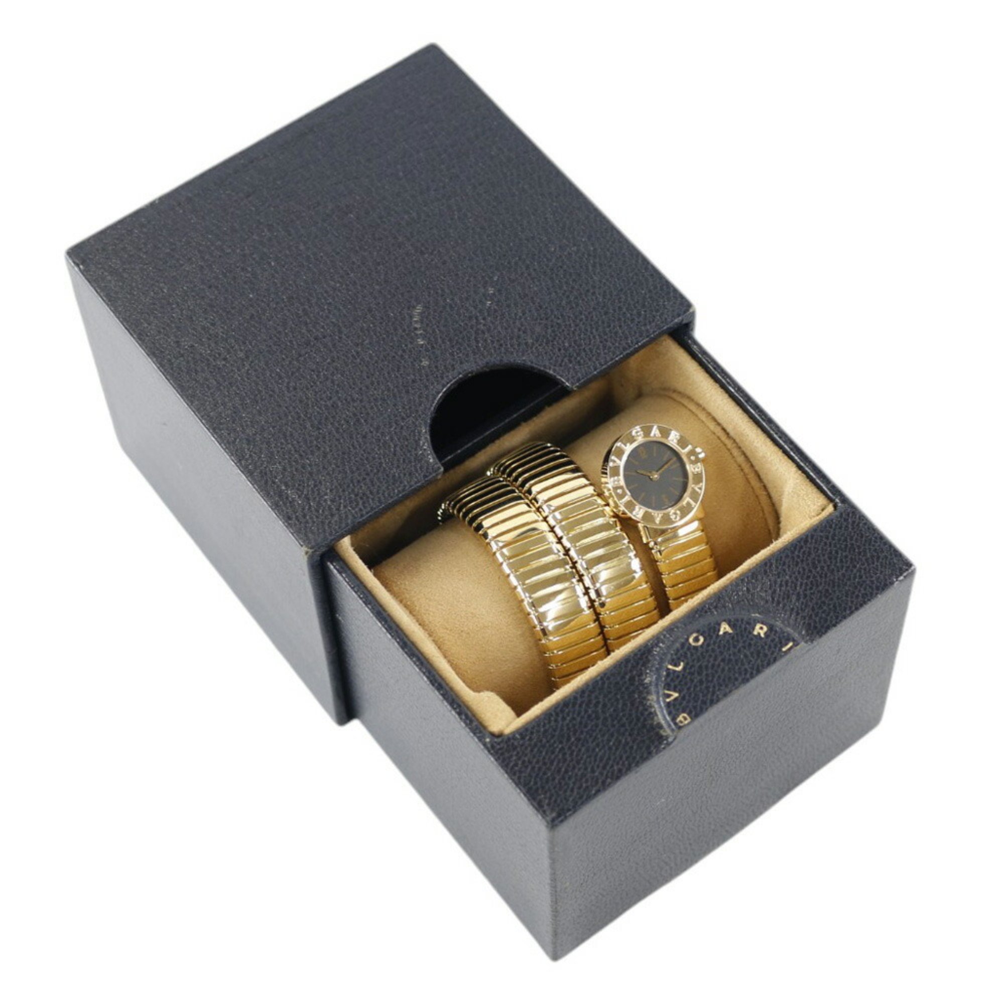 BVLGARI Tubogas Double Spiral Watch 18K Gold BB191T Quartz Women's