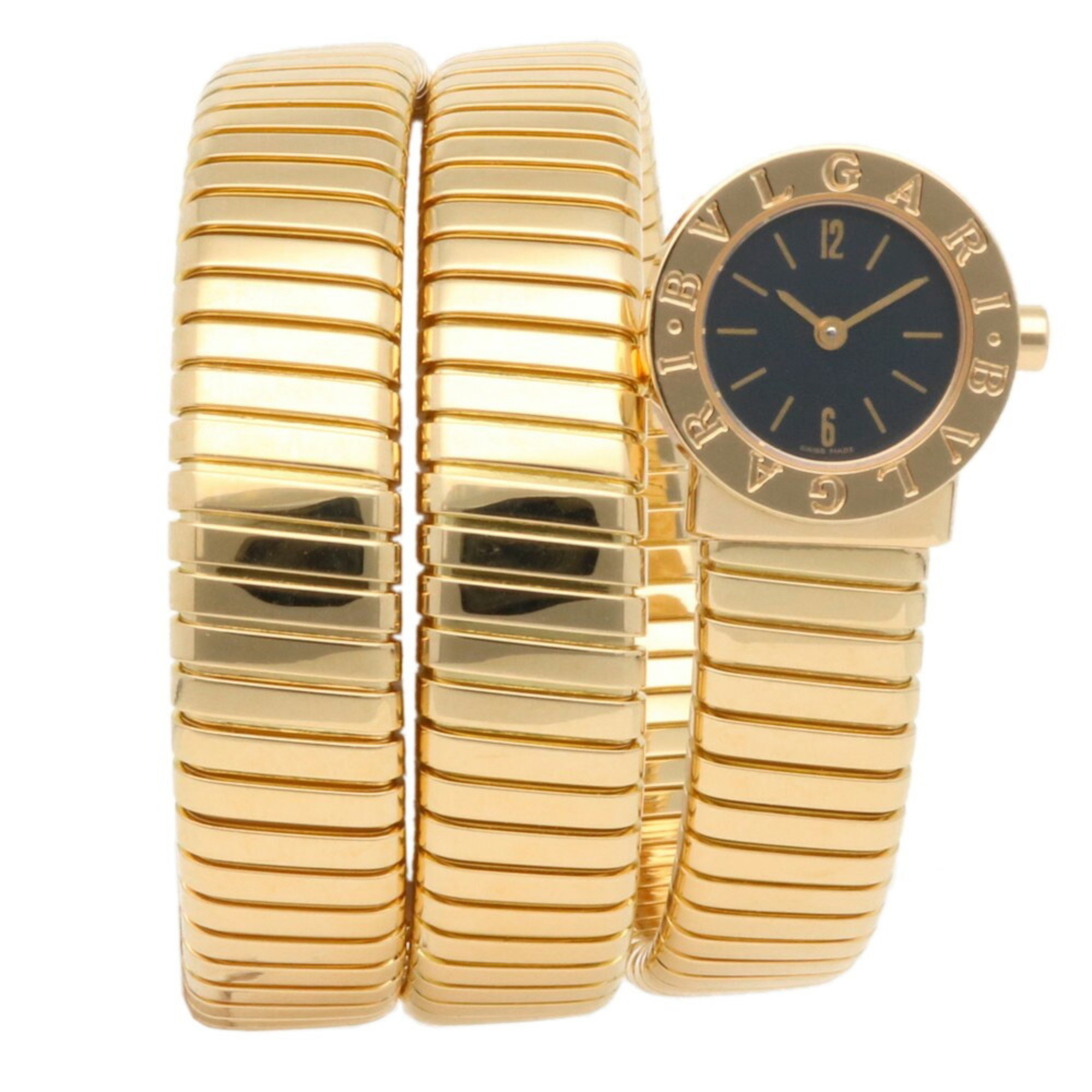 BVLGARI Tubogas Double Spiral Watch 18K Gold BB191T Quartz Women's