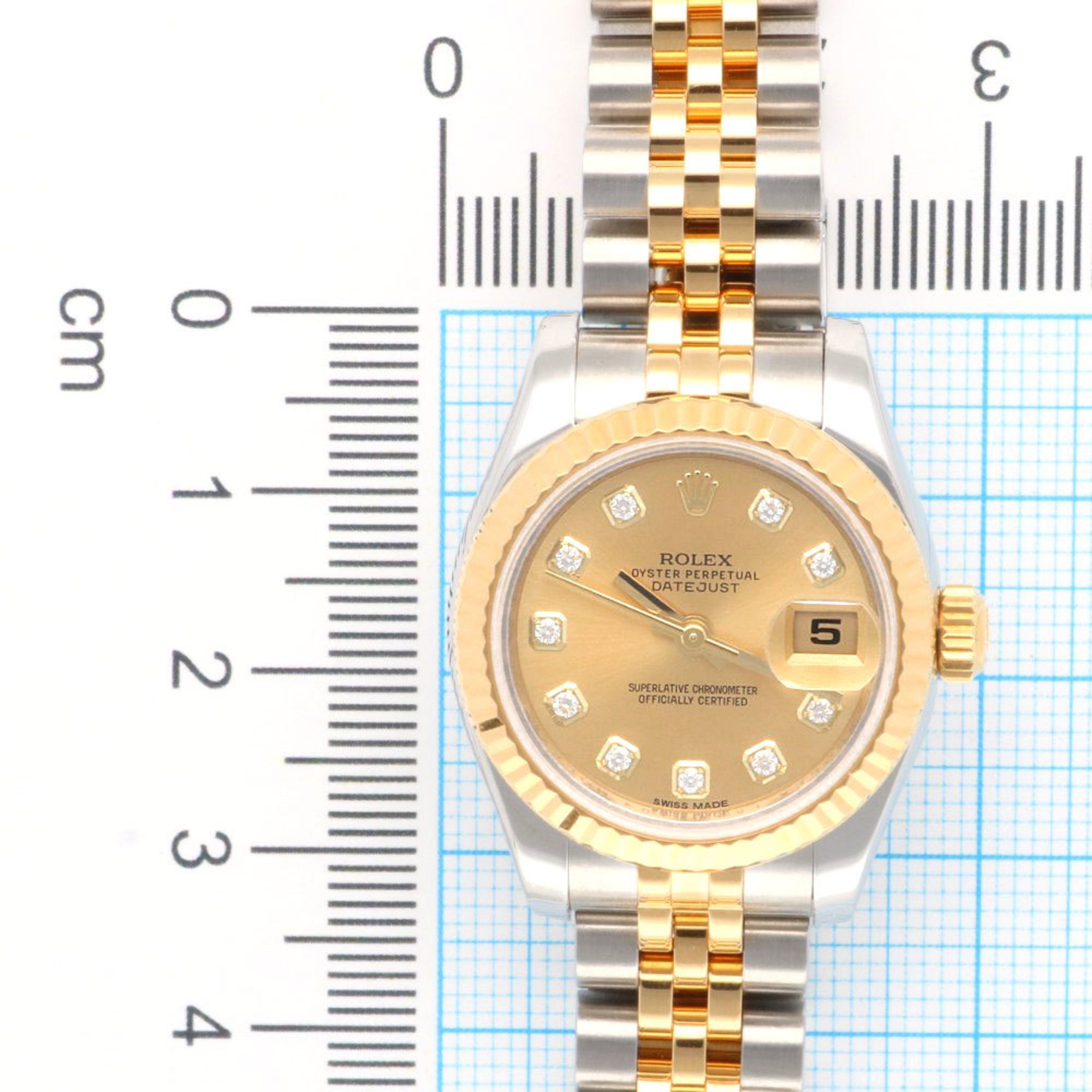 Rolex Datejust Oyster Perpetual Watch Stainless Steel 179173G Automatic Women's ROLEX Random 10P Diamond