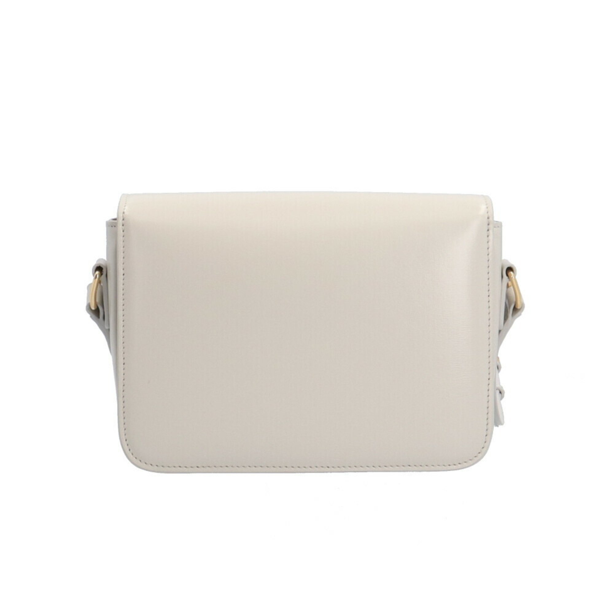 Celine Teen Triomphe Shoulder Bag Leather 188423BF4.01CK White Women's CELINE