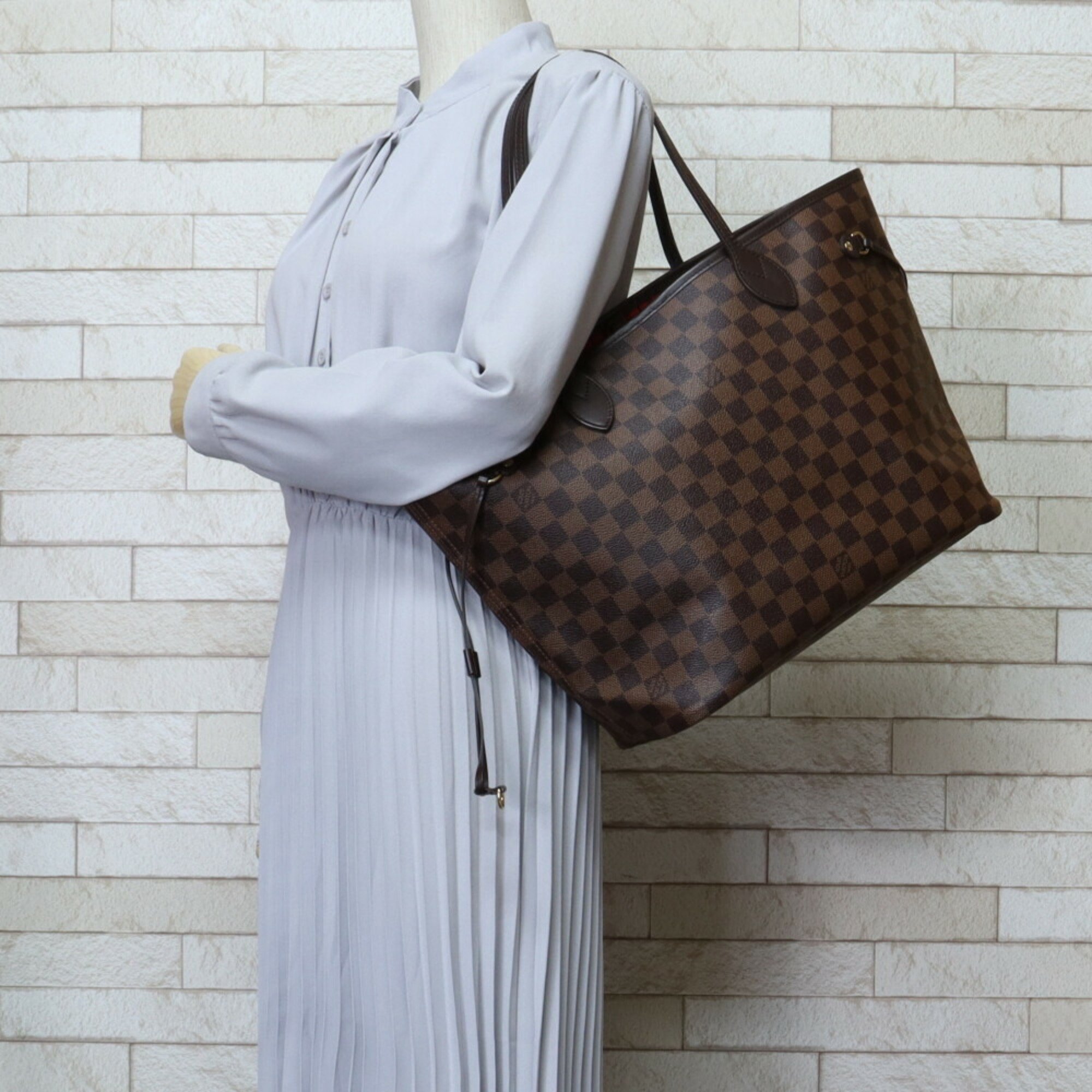 Louis Vuitton Neverfull MM Damier Tote Bag Canvas N41358 Brown Unisex LOUIS VUITTON