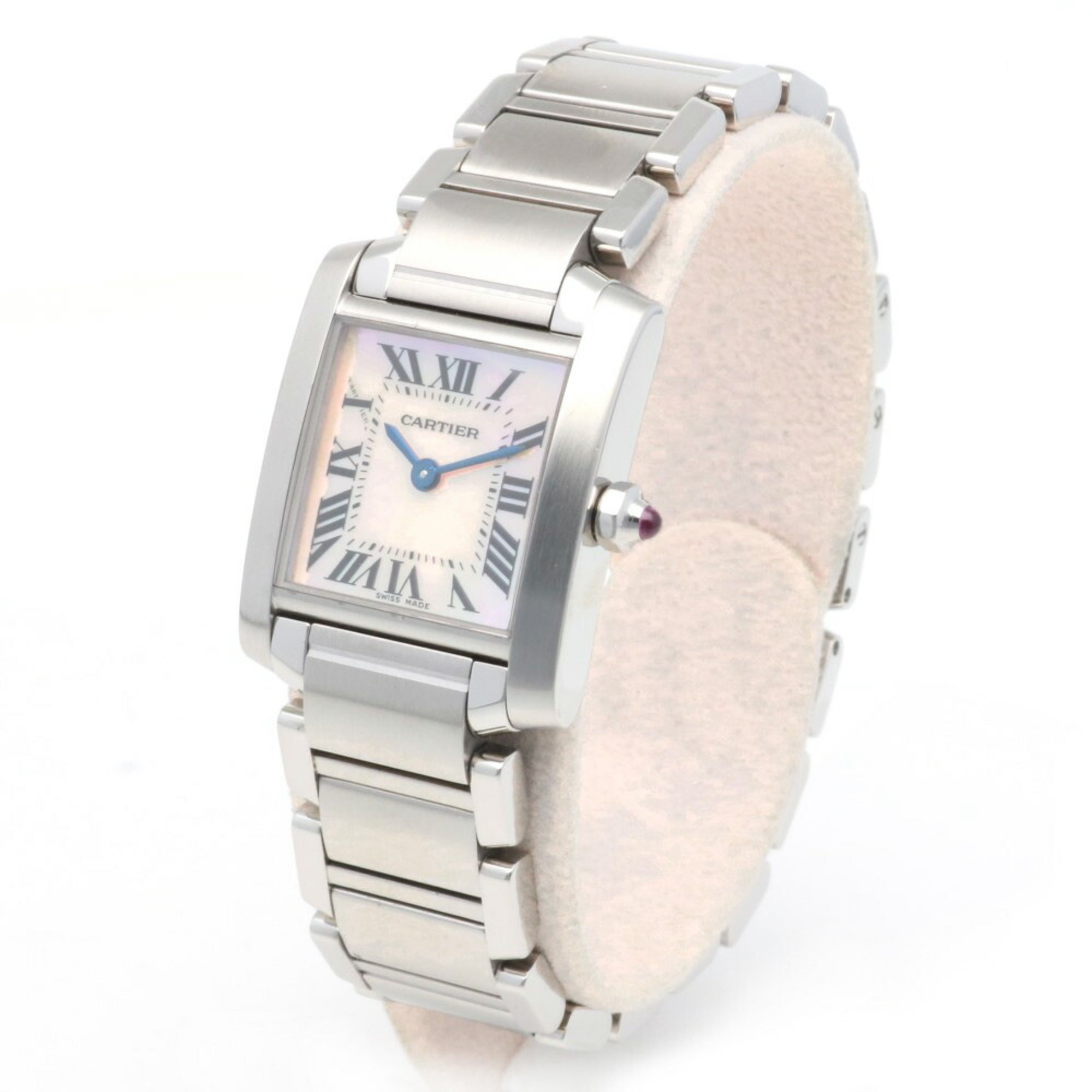 Cartier Tank Francaise SM Watch Stainless Steel 2384 Quartz Ladies CARTIER Pink Shell