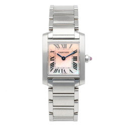 Cartier Tank Francaise SM Watch Stainless Steel 2384 Quartz Ladies CARTIER Pink Shell