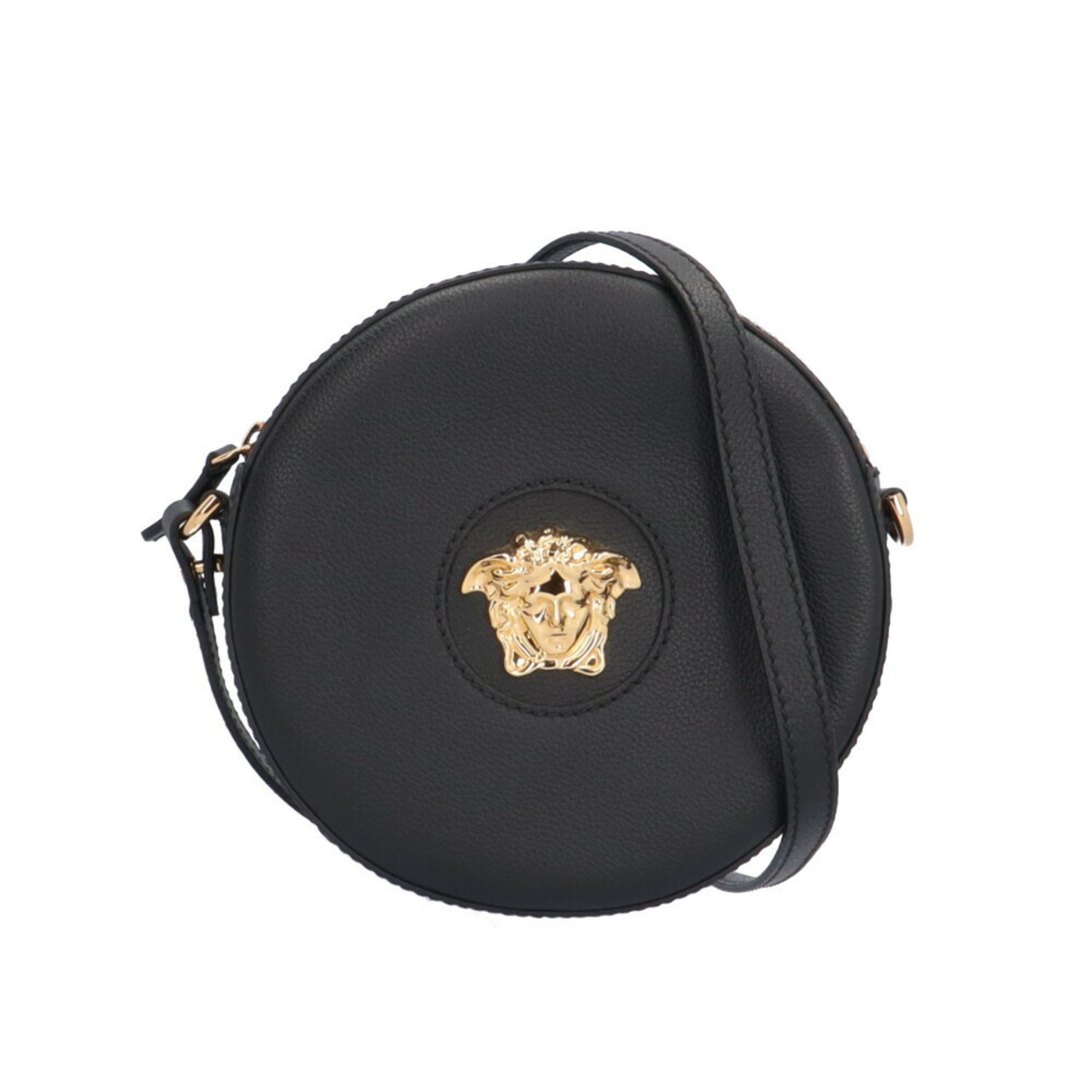 Versace La Medusa Shoulder Bag Leather Black Women's VERSACE