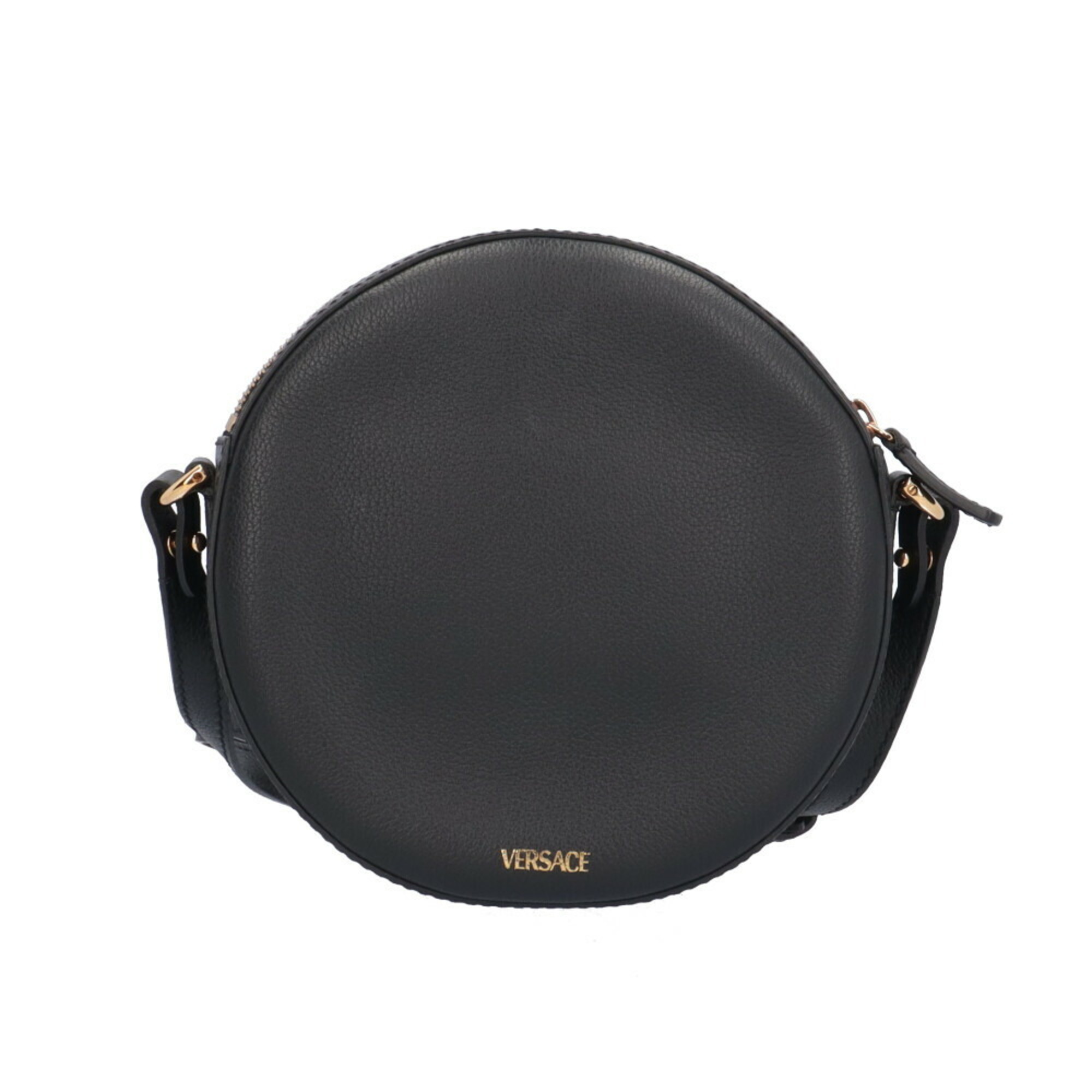 Versace La Medusa Shoulder Bag Leather Black Women's VERSACE