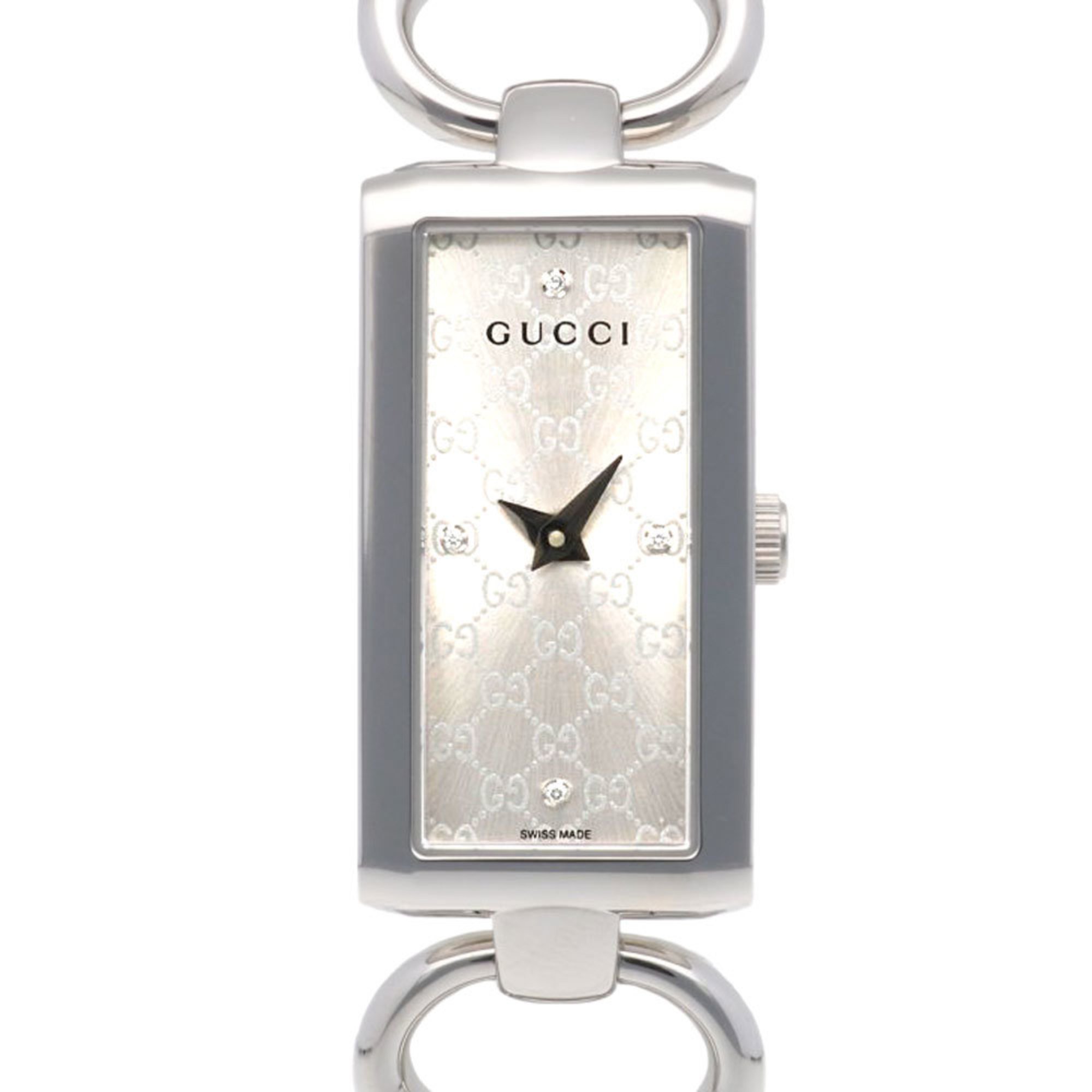 Gucci Tornavoni Watch Stainless Steel YA119507 Quartz Ladies GUCCI 4P Diamond