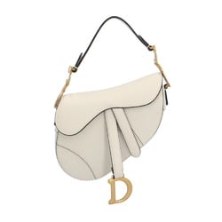 Christian Dior Dior Saddle Bag Handbag Leather White Women's