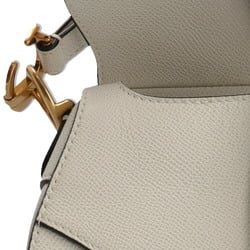 Christian Dior Dior Saddle Bag Handbag Leather White Women's