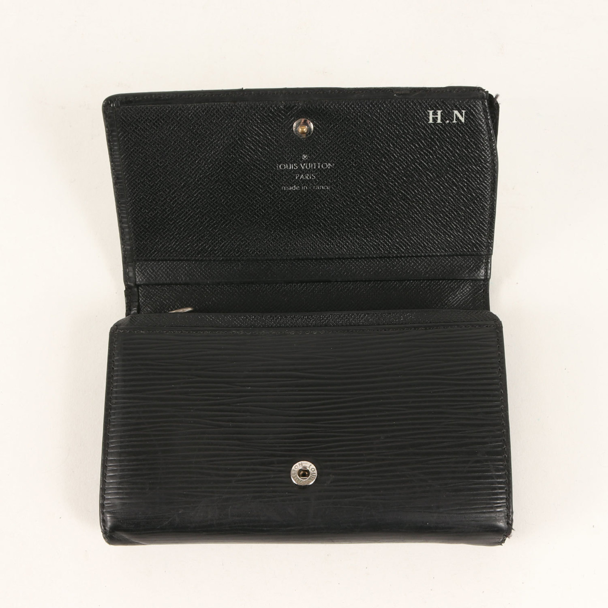 LOUIS VUITTON Epi Portefeuille Tresor Wallet (M63972) / Bi-fold wallet, black