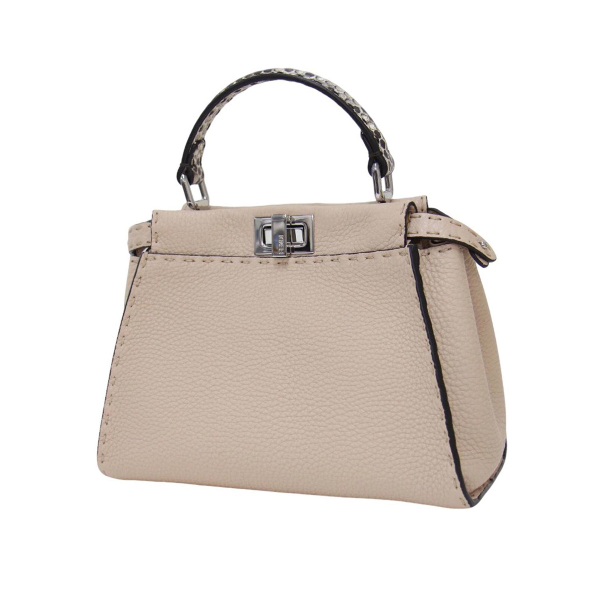 FENDI Selleria Peekaboo Iconic Shoulder Bag 8BN244 N8K F10Y9 / PEEKABOO MINI Handbag Leather Turnlock Beige