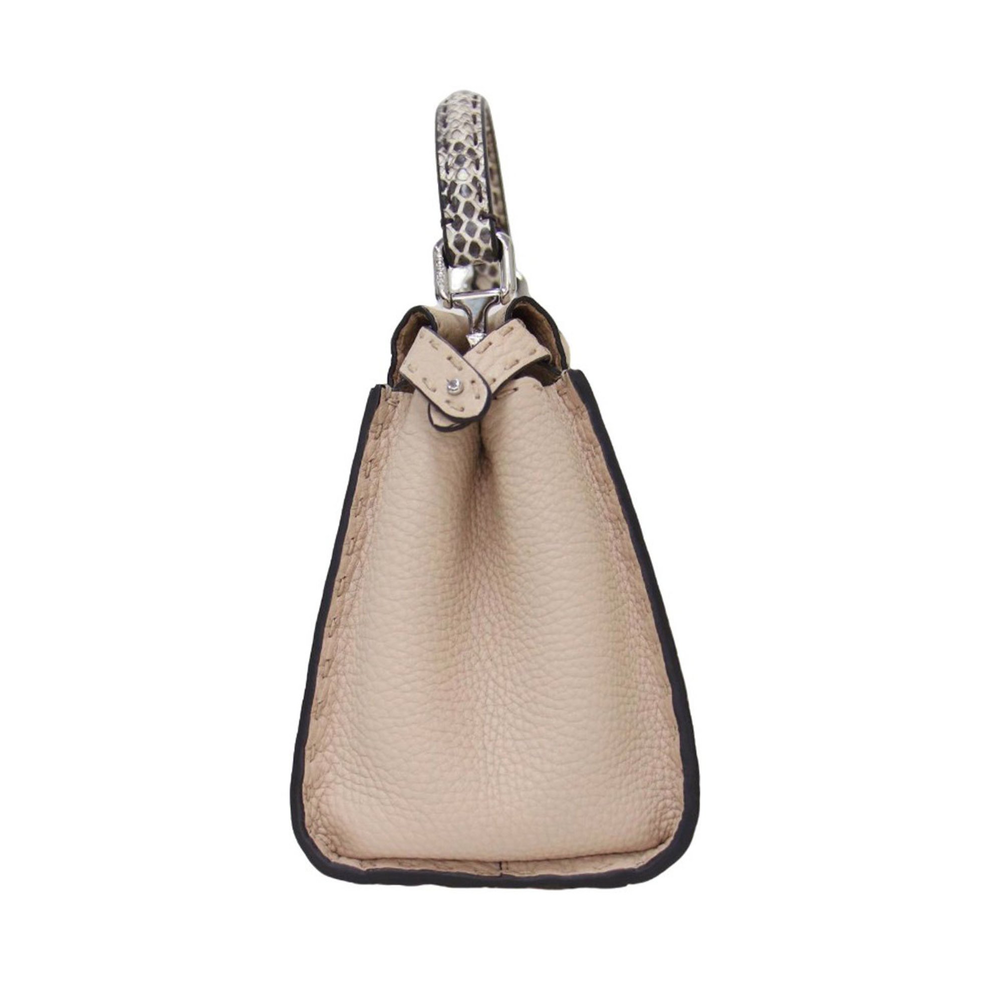 FENDI Selleria Peekaboo Iconic Shoulder Bag 8BN244 N8K F10Y9 / PEEKABOO MINI Handbag Leather Turnlock Beige