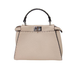 FENDI Selleria Peekaboo Iconic Shoulder Bag 8BN244 N8K F10Y9 / PEEKABOO MINI Handbag Leather Turnlock Beige