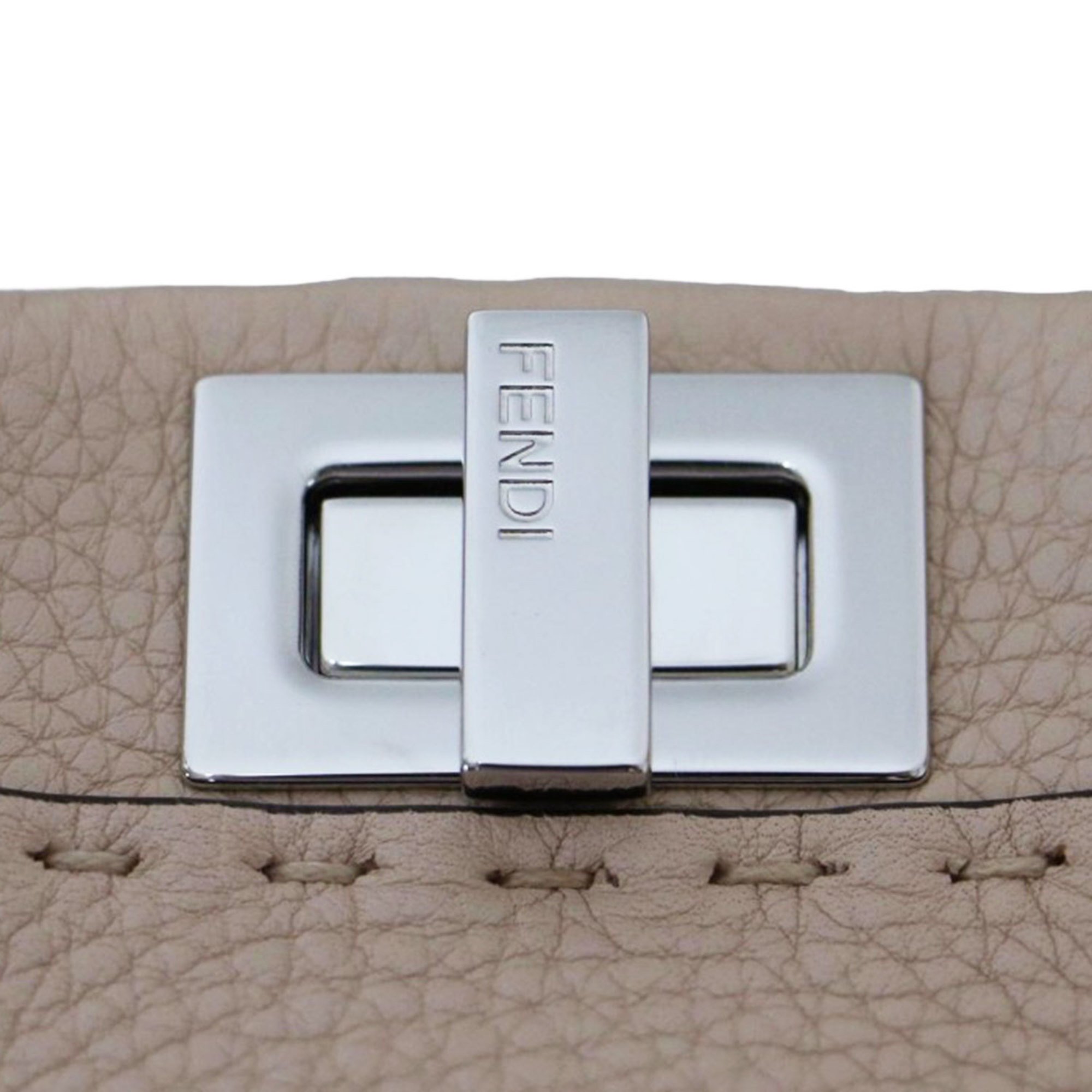 FENDI Selleria Peekaboo Iconic Shoulder Bag 8BN244 N8K F10Y9 / PEEKABOO MINI Handbag Leather Turnlock Beige