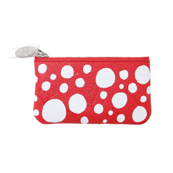 LOUIS VUITTON Yayoi Kusama Pochette Cle Monogram Empreinte M81957 / Coin case Key Infinity dot print Leather Red White