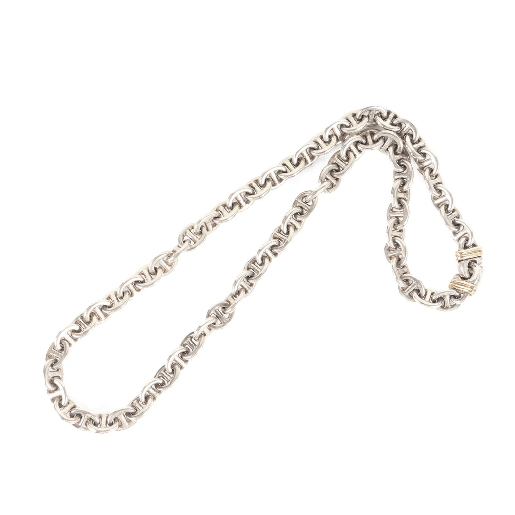 TIFFANY&Co. Tiffany Gold Combi Anchor Chain Link Necklace/Multiple Bracelet Ag925 Silver OLD