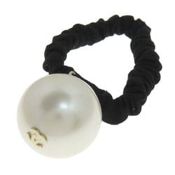 CHANEL Coco Mark Fake Pearl Hair Tie Cloth Material Women's