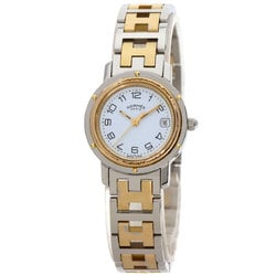 Hermes Clipper Old Type Watch Stainless Steel SSxGP Ladies HERMES