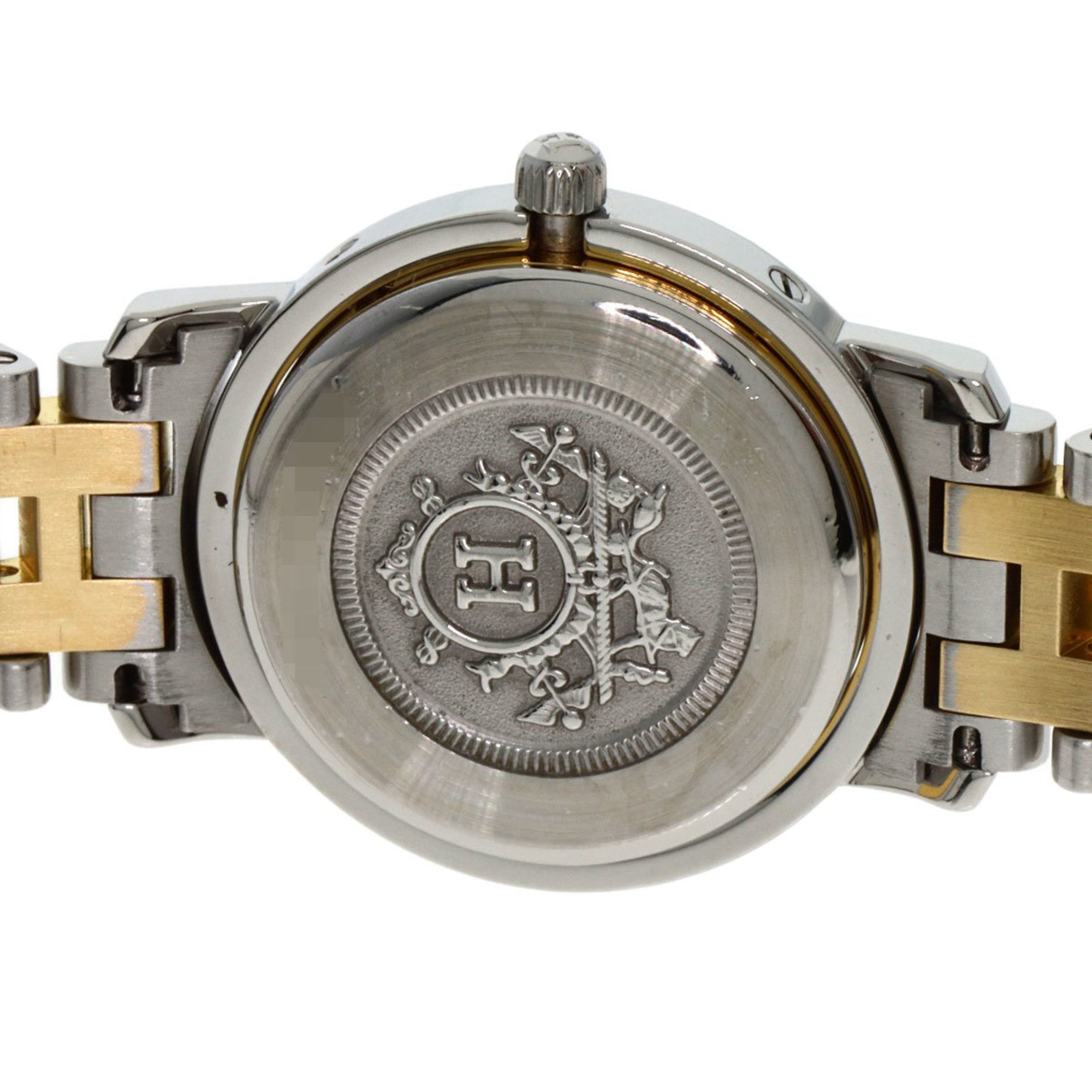 Hermes Clipper Old Type Watch Stainless Steel SSxGP Ladies HERMES