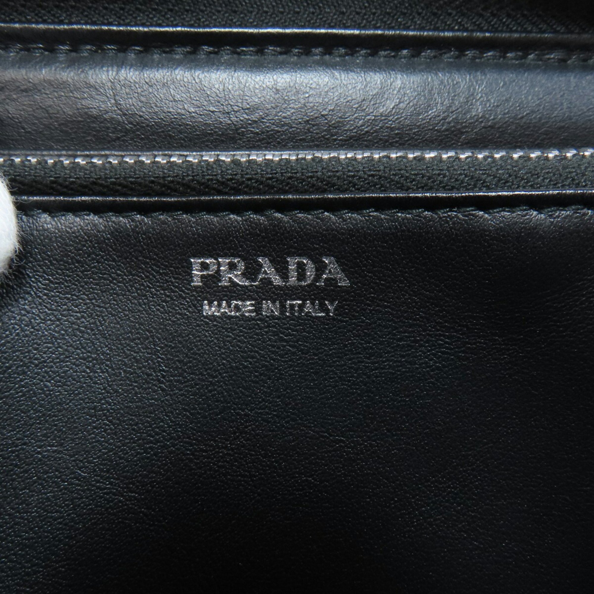 Prada Round Long Wallet Leather Women's PRADA