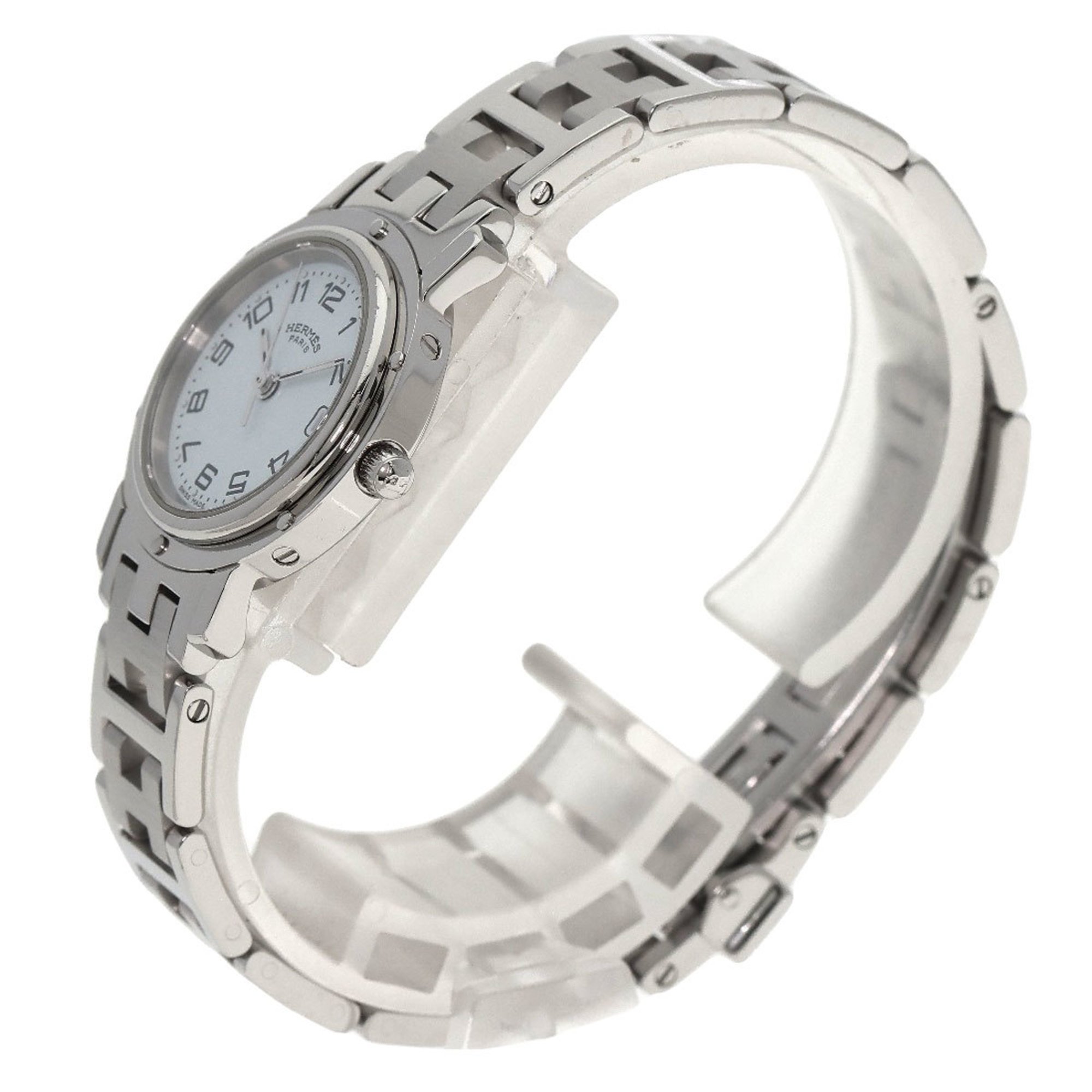 Hermes CL4.210 Clipper Watch Stainless Steel SS Ladies HERMES