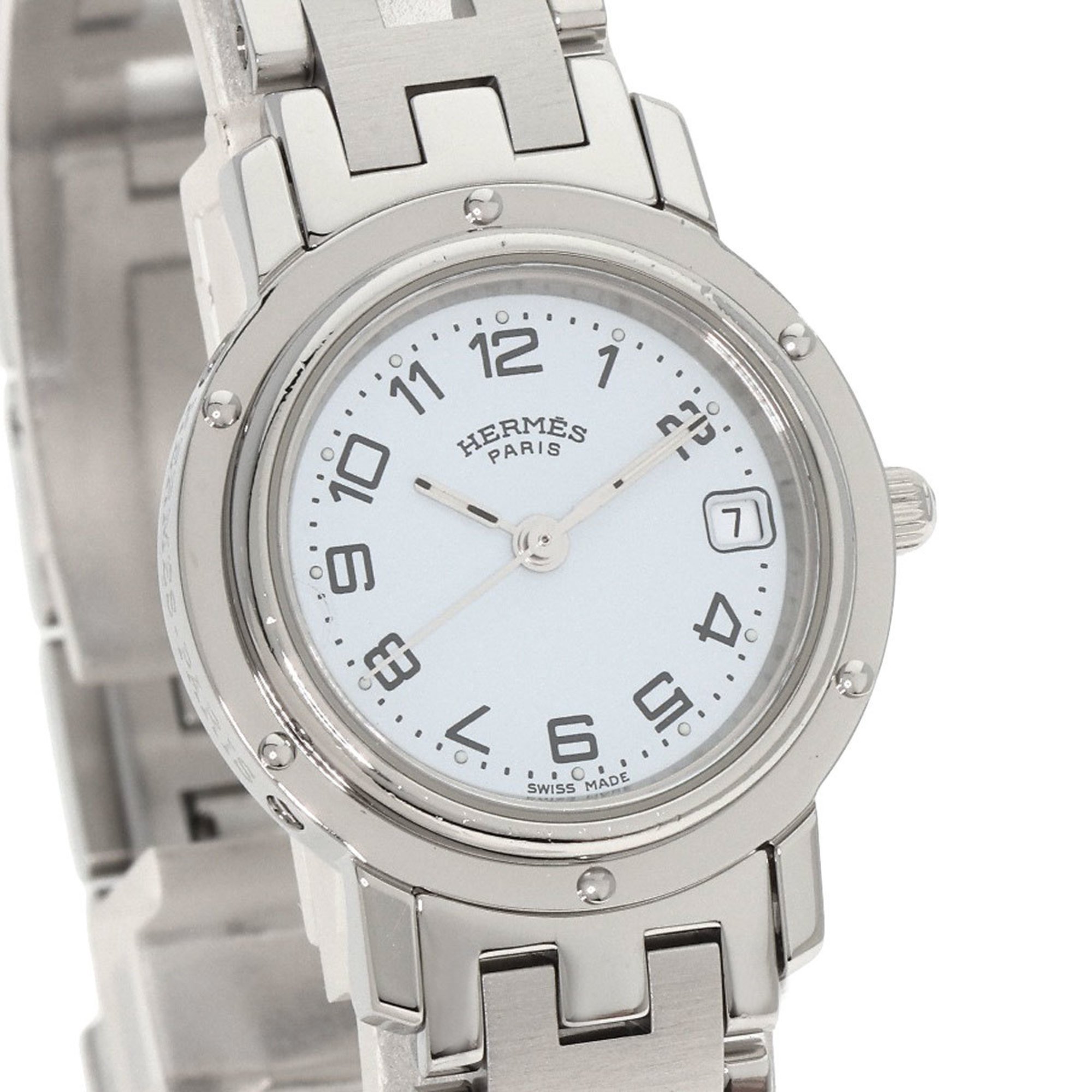 Hermes CL4.210 Clipper Watch Stainless Steel SS Ladies HERMES