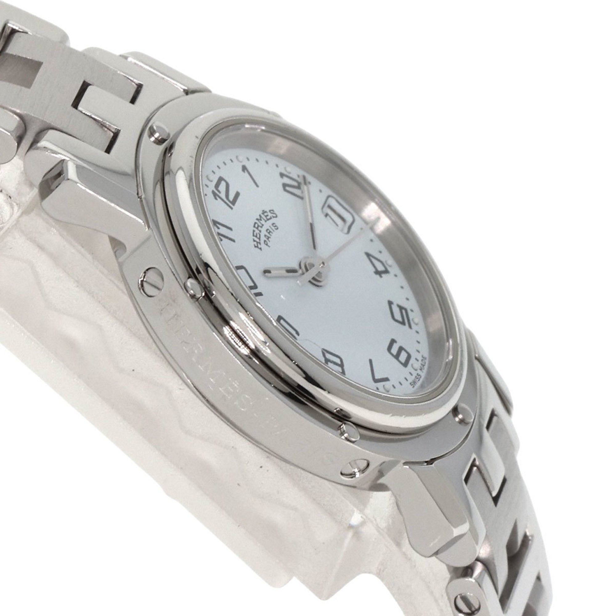 Hermes CL4.210 Clipper Watch Stainless Steel SS Ladies HERMES