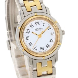 Hermes CL3.240 Clipper Watch Stainless Steel SSxGP Ladies HERMES