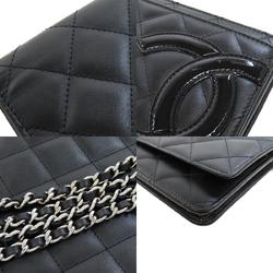 CHANEL Cambon Line Chain Wallet Shoulder Bag Calfskin Women's