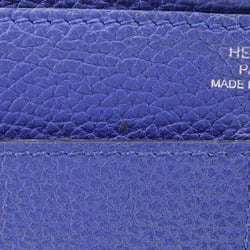 Hermes Dogon GM Long Wallet Togo 2015 Blue T Belt Clasp Unisex