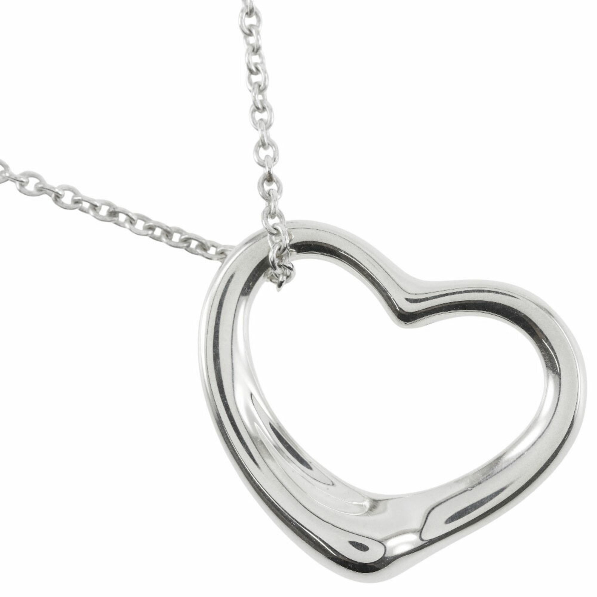 Tiffany & Co. Elsa Peretti Heart Necklace, Silver 925, Approx. 5.0g, Open Heart, Women's