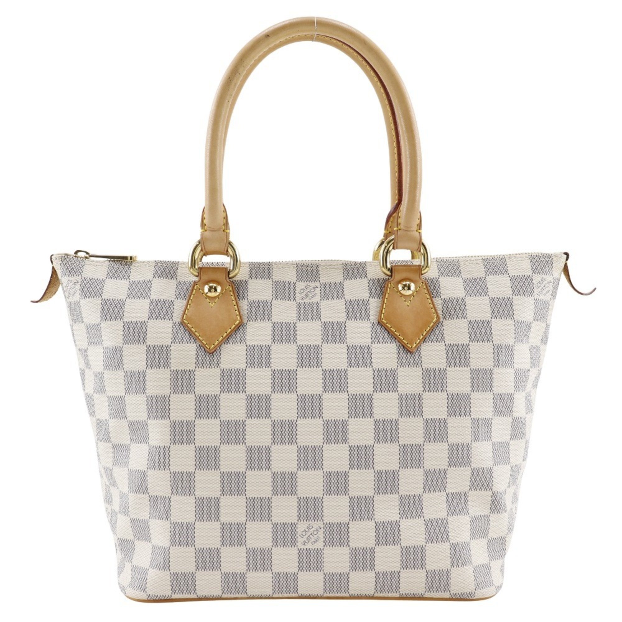 LOUIS VUITTON Saleya PM Handbag N51186 Damier Azur Canvas 2007 White VI3057 A5 Women's