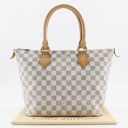 LOUIS VUITTON Saleya PM Handbag N51186 Damier Azur Canvas 2007 White VI3057 A5 Women's